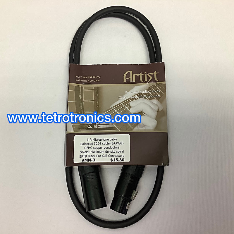 🇨🇦 BRTB Canada Artist AMN 3 Ft XLR Cable